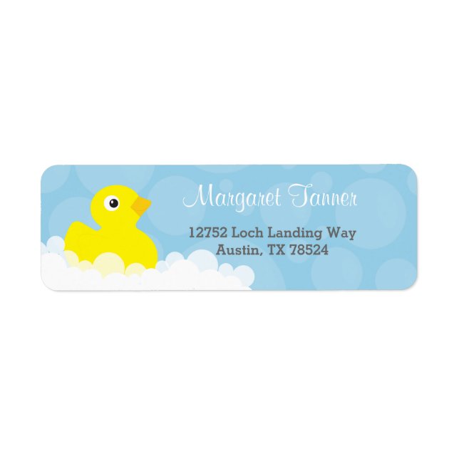 Address Labels - Rubber Ducky Design - Blue (Front)