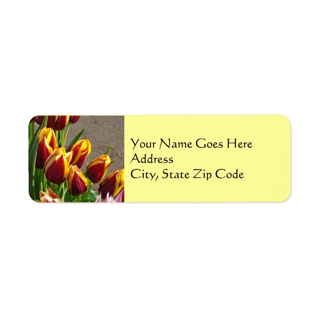 Address Labels Stickers Spring Tulip Flowers (Front)