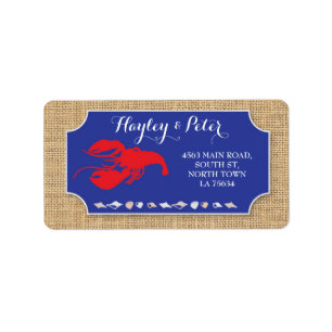 Address Labels Stickers Wedding Crawfish Lobster