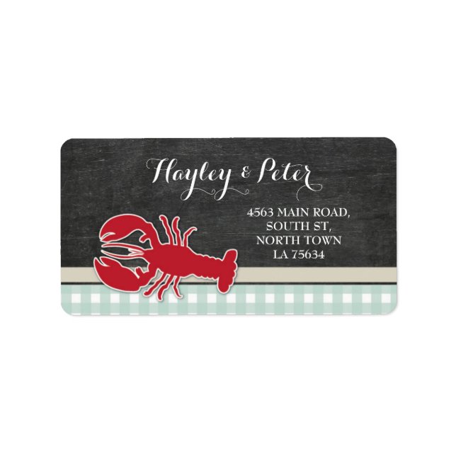 Address Labels Stickers Wedding Crawfish Lobster (Front)