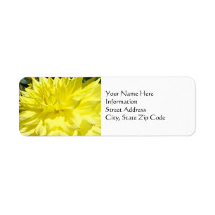 Address Labels Yellow Dahlia Flowers Floral