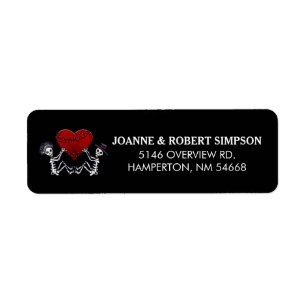 Address Return Label - Skeletons Holding Heart