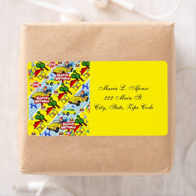 Address Return Labels Boys Happy Birthday (Insitu)