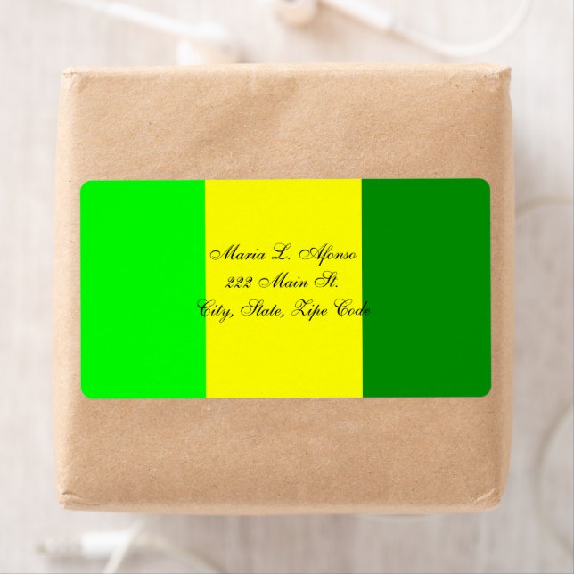Address Return Labels Yellow Green Stripe (Insitu)