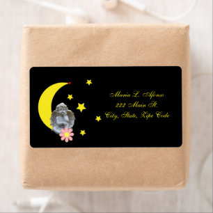 Address Return Labels Yellow Moon StarsAngelFloral