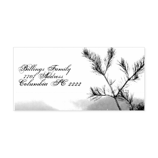 Address Self Ink Rubber Stamp w/Mountain Pine (Design)