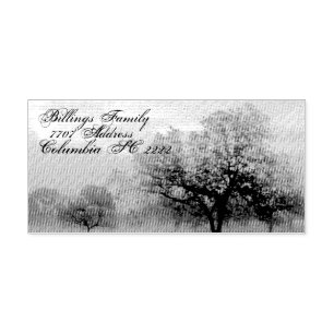 Address Self Ink Rubber Stamp w/Texas trees