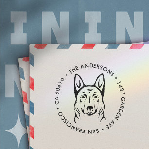 Address Stamp, German shepherd dog address stamp