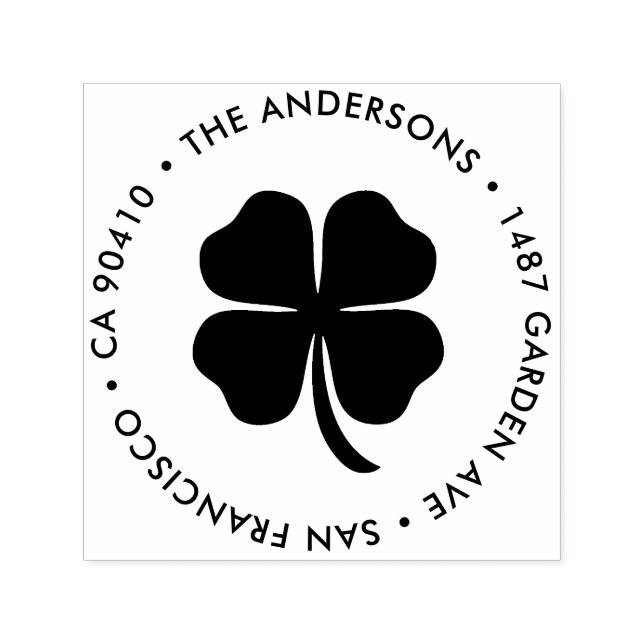 Address Stamp, Good Luck address stamp - shamrock (Design)
