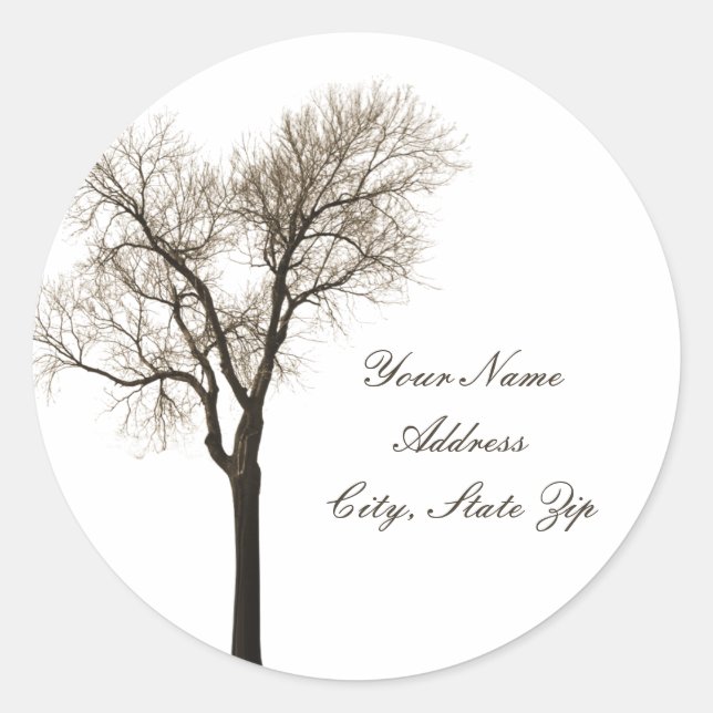 Address Sticker - Bare Tree Silhouette (Front)