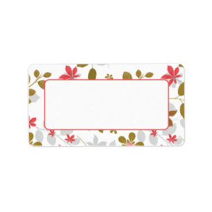 Address Stickers Red Brown Leaves