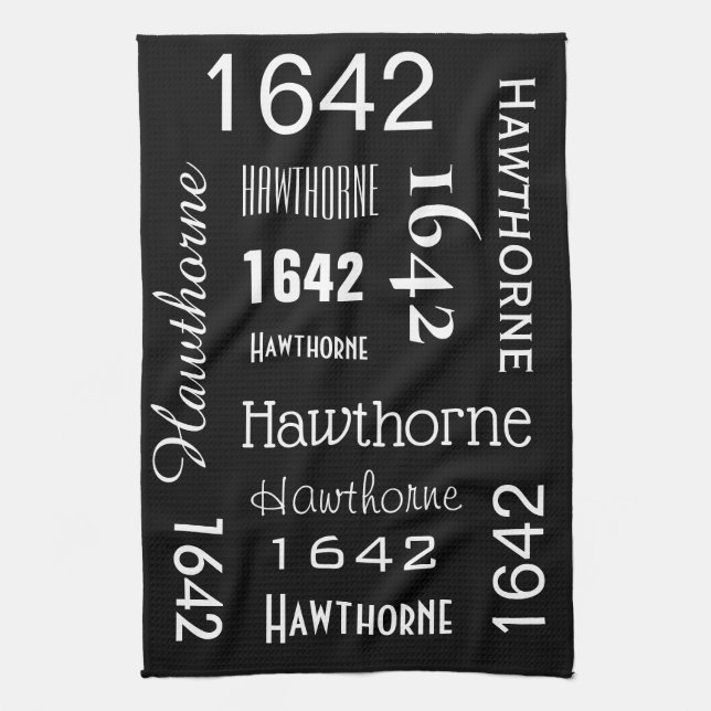 Address & Street Name Personalised Tea Towel (Vertical)