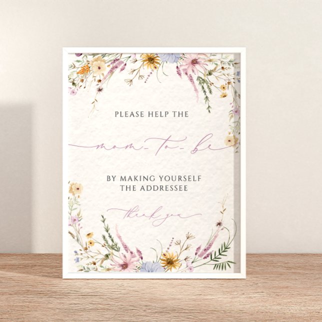 Address the Envelope Wildflowers Baby Shower Poster (Creator Uploaded)