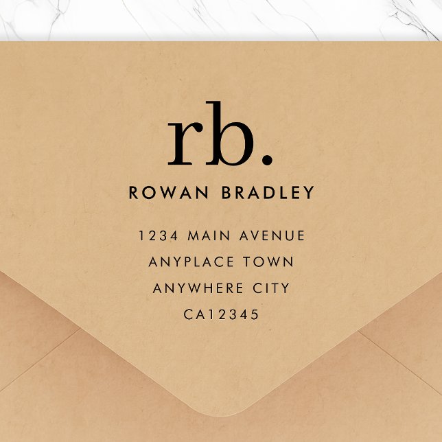 Address Wooden Stamp | Return Mailing Stamper (Monogrammed address stamp in a modern minimalist style perfect for mail, gifts & favors)