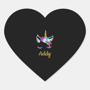 Addy Unicorn Name Shirt for Addy T-Shirt Heart Sticker