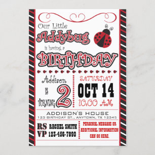 Addybug 2nd Birthday Invitations