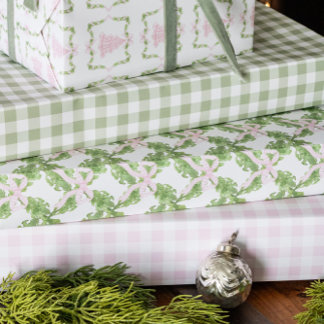 Addy's Pink Marshmallow Gingham Wrapping Paper