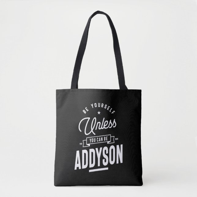 Addyson Personalised Name Birthday Tote Bag (Front)