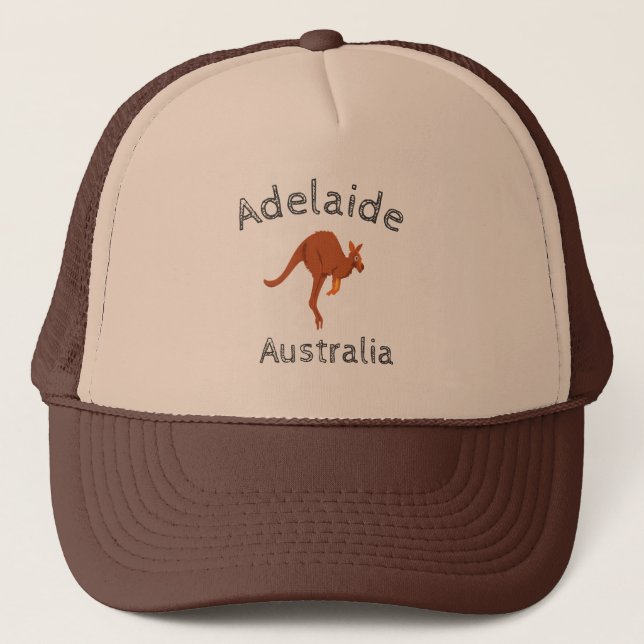 Adelaide Australia Kangaroo Trucker Hat (Front)