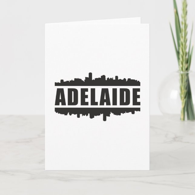 Adelaide Australia Skyline Cityscape Funny Gift Card (Front)