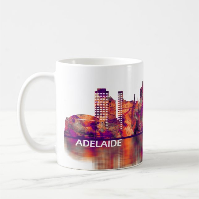 Adelaide Australia Skyline Coffee Mug (Left)