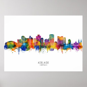Adelaide Australia Skyline Poster