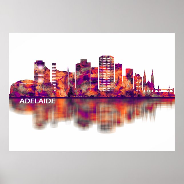 Adelaide Australia Skyline Poster (Front)