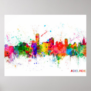 Adelaide Australia Skyline Poster