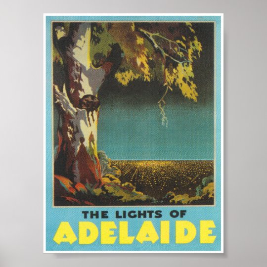 Adelaide Australia Vintage Travel Poster