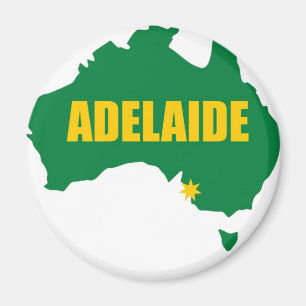 Adelaide Green and Gold Map Magnet