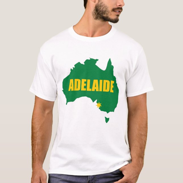 Adelaide Green and Gold Map T-Shirt (Front)