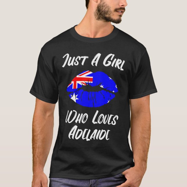 Adelaide Lips Mouth Love Australian Flag T-Shirt (Front)