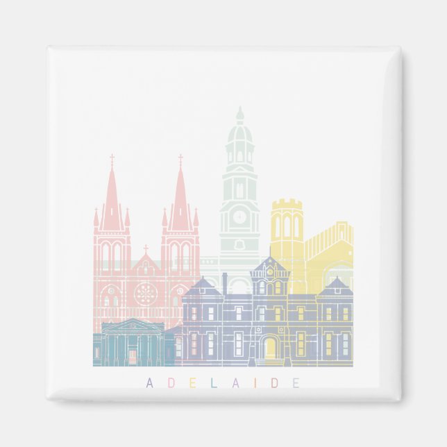 ADELAIDE SKYLINE POSTER PASTEL MAGNET (Front)