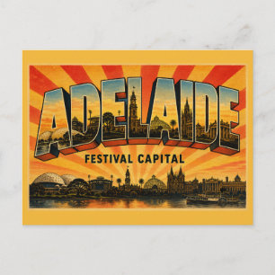 Adelaide South Australia Festival Capital Vintage Postcard