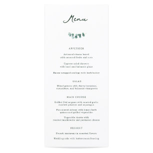 Adelaide Wedding Dinner Menu