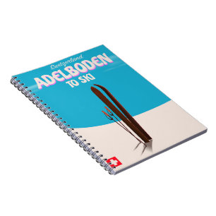 Adelboden Switzerland ski travel poster Notebook