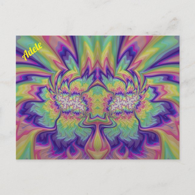 ADELE ~ 3D Fractal Design Pattern ~ Multicolour Postcard (Front)