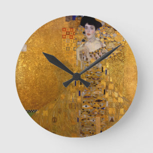 Adele Bloch-Bauer's Portrait by Gustav Klimt 1907 Round Clock