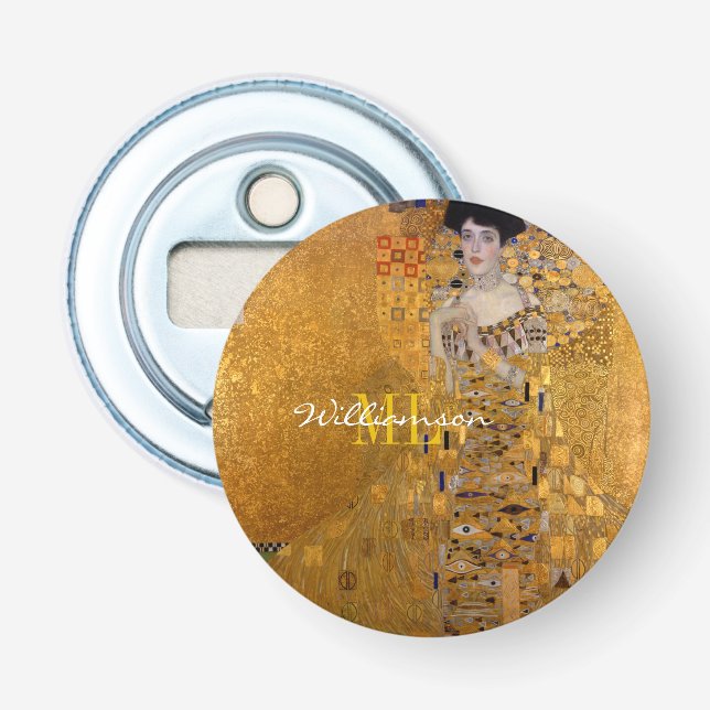 Adele, Lady in Gold by Gustav Klimt, Monogrammed Bottle Opener (Front)