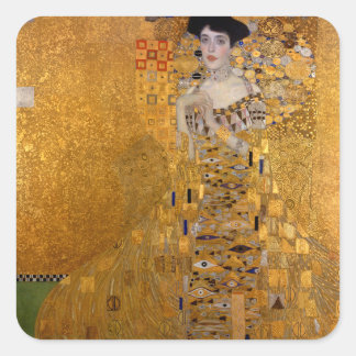Adele, Lady in Gold by Gustav Klimt, Vintage Square Sticker