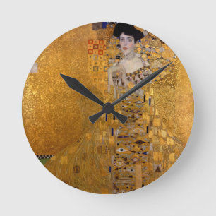 Adele, The Lady in Gold - Gustav Klimt Round Clock