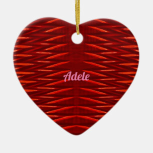ADELE ~VALENTINE HEART ~ Red Fractal ~ Ceramic Ornament