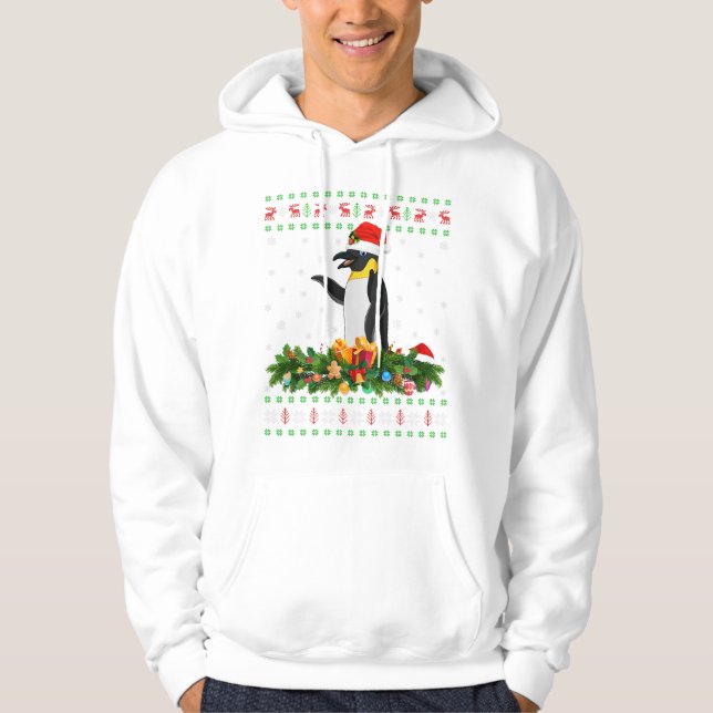 adelie penguin bird lover ugly adelie penguin chri hoodie (Front)