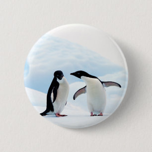 Adelie Penguins 6 Cm Round Badge