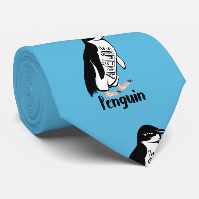 Adelie penguins Black and white bird Tie (Rolled)