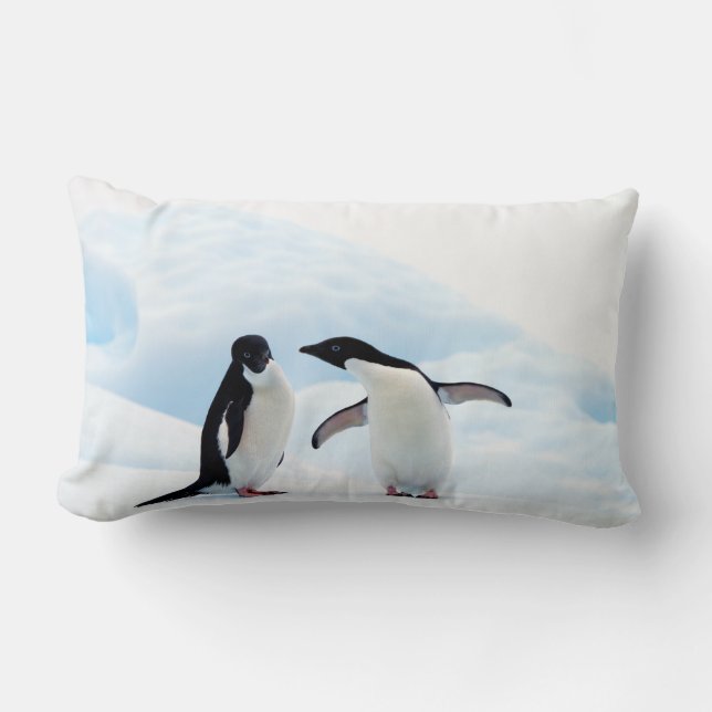 Adelie Penguins Lumbar Cushion (Front)
