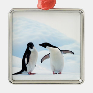 Adelie Penguins Metal Tree Decoration