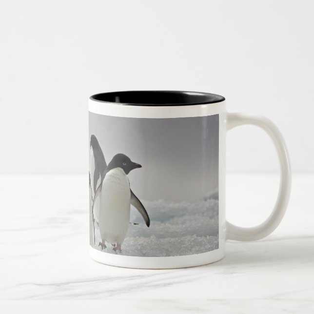 Adelie Penguins on Ice Flows Two-Tone Coffee Mug (Right)