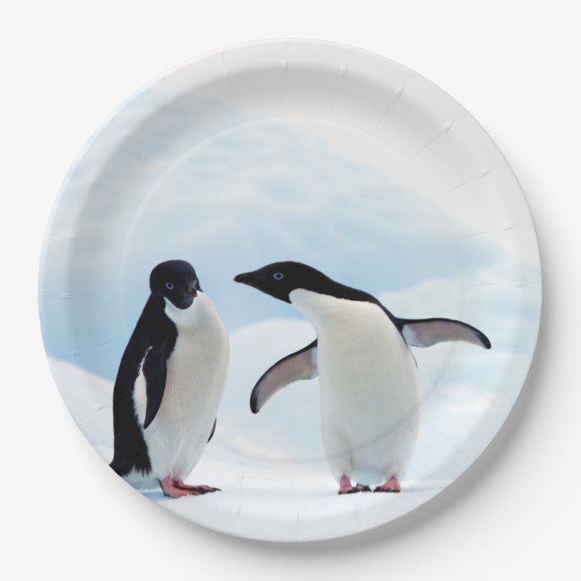 Adelie Penguins Paper Plate (Front)