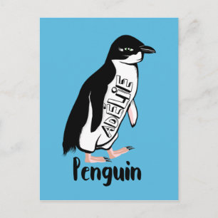 Adelie penguins postcard